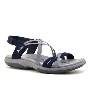 Skechers Womens Blue Reggae Open Toe Sandals Memory Foam Comfort size 9 Summer